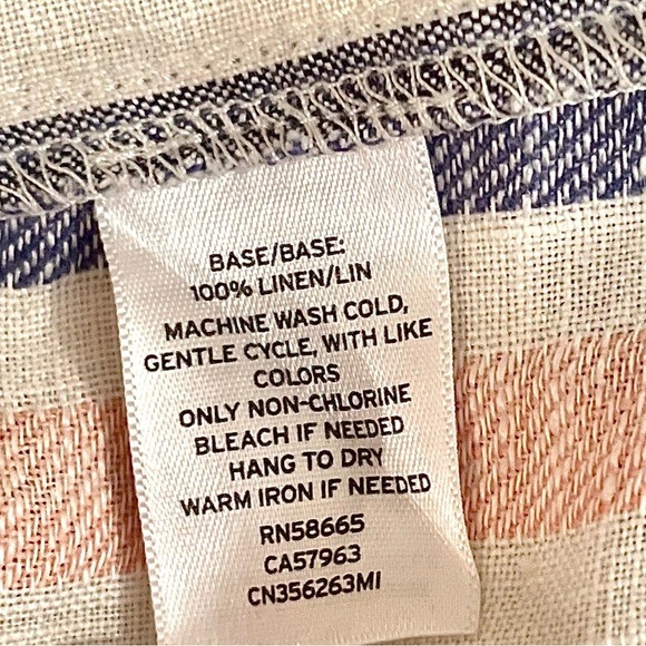 Caslon Striped Lace Up Shift  oversized Dress, lace up 3/4 front, short dolman - Picture 10 of 10